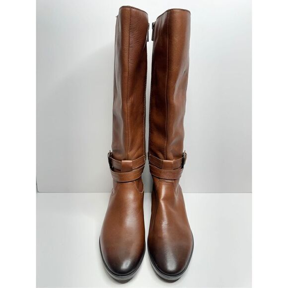 Naturalizer Reid Tall Boots Size 7 Brown Leather Block Heel Cinnamon NEW - Picture 5 of 10